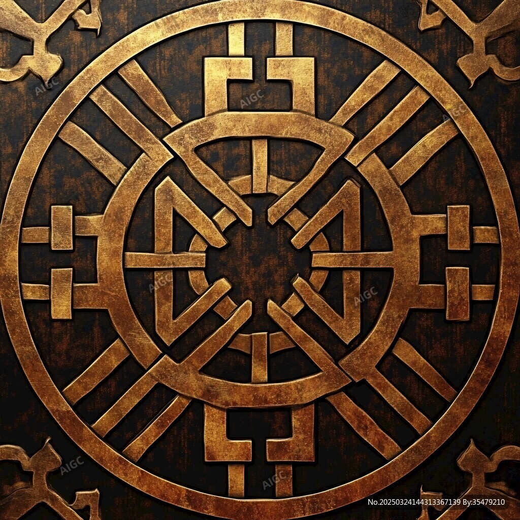 復(fù)古金色神秘幾何圖騰
