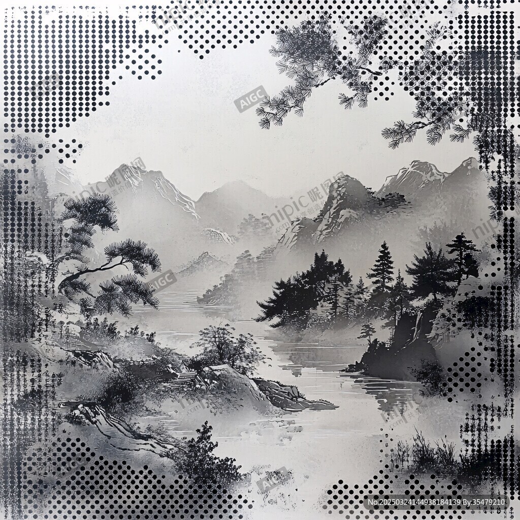 水墨山水意境圖