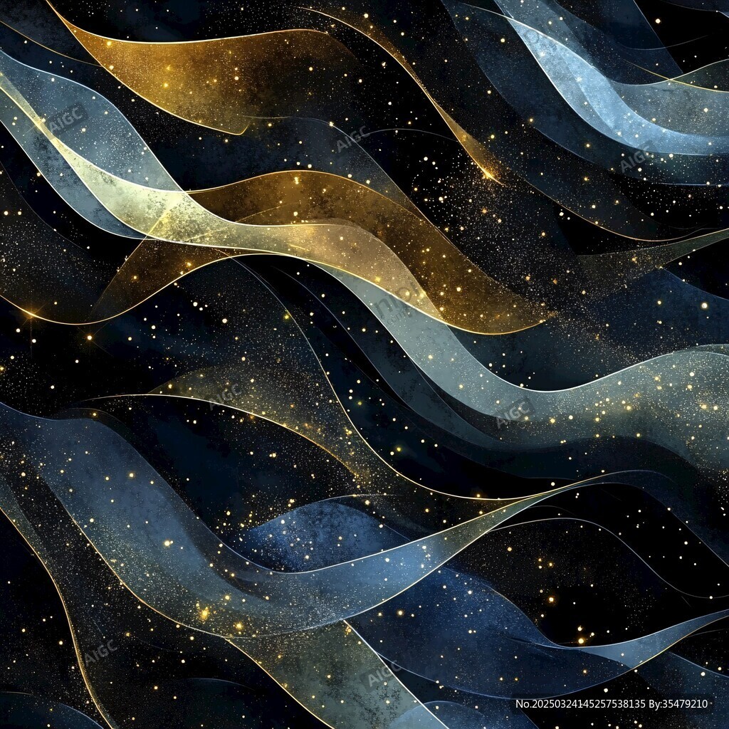 夢幻星河飄帶抽象背景圖