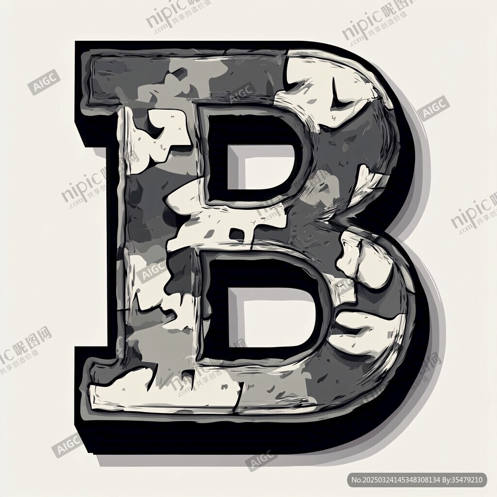 迷彩風(fēng)格字母B設(shè)計(jì)圖案