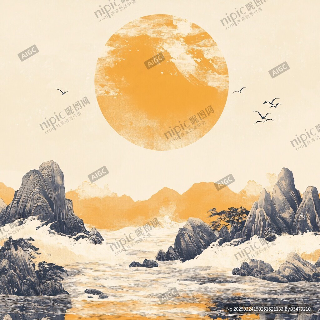 落日山海間 飛鳥伴云行