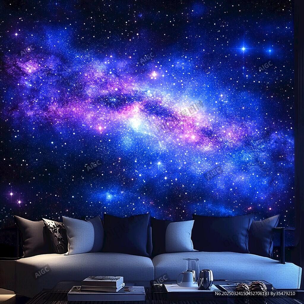 夢幻星空客廳背景墻