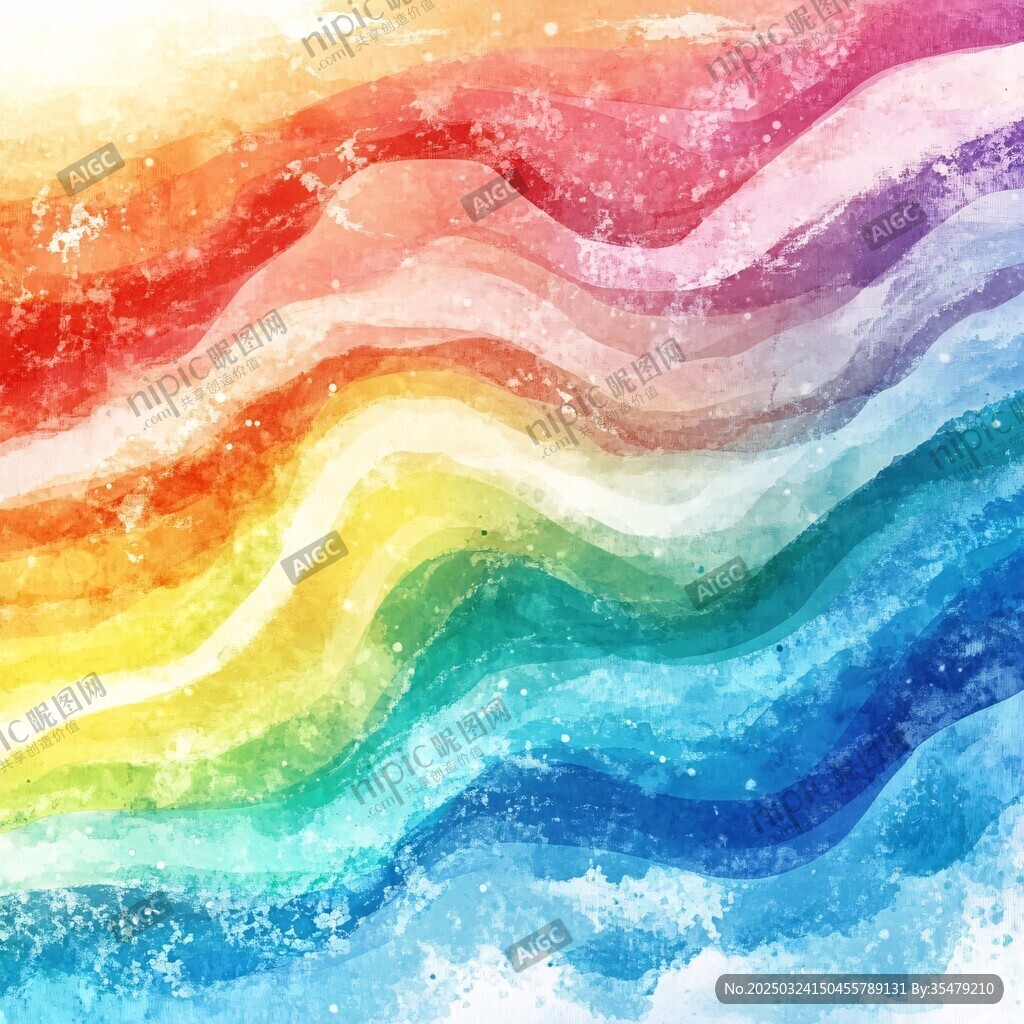 夢幻多彩水彩波浪紋理圖