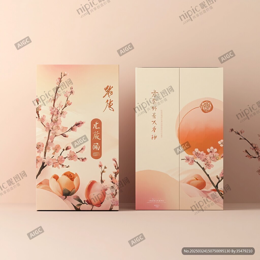 中式花卉主題精美包裝盒