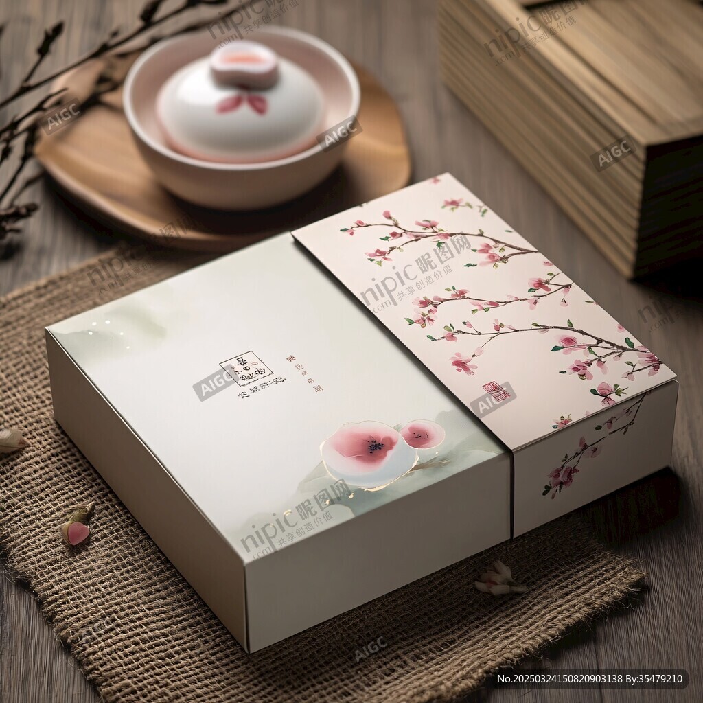 中式典雅茶品包裝盒展示