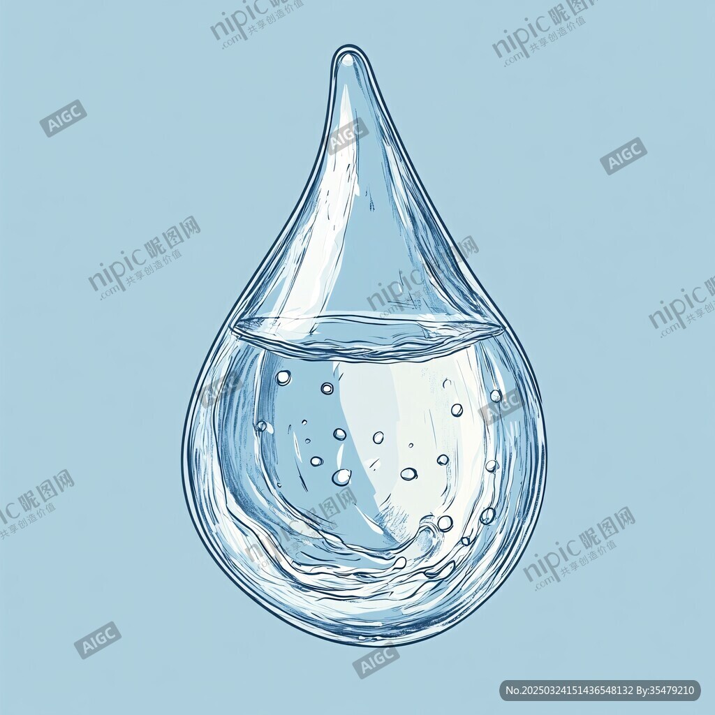 水滴插畫 透明靈動的水世界