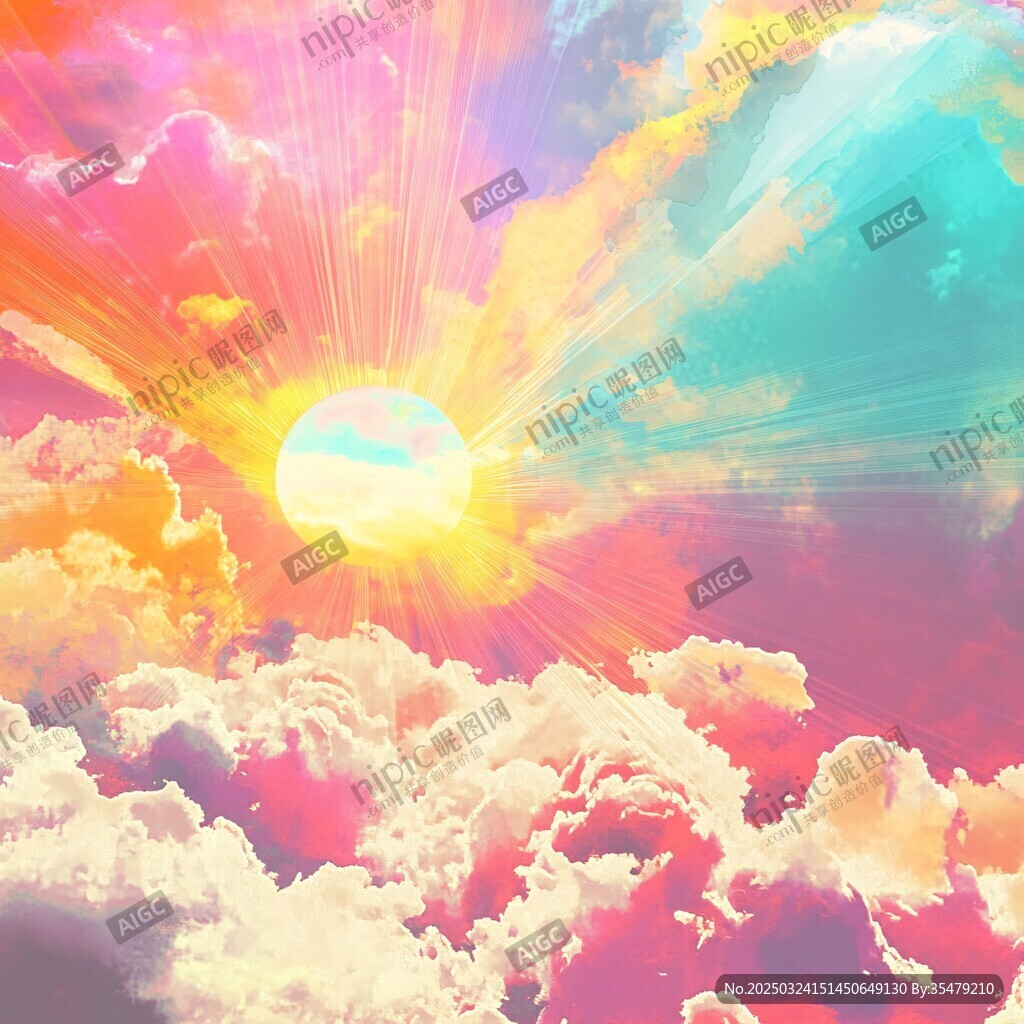 夢幻絢麗的日出天空景象
