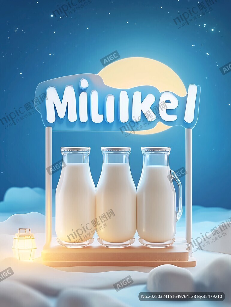 月夜下的Milikel鮮牛奶