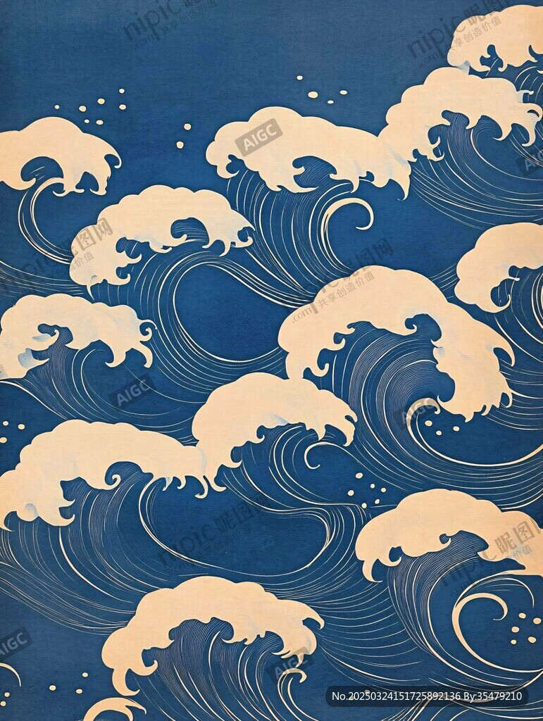 日式海浪圖案背景設(shè)計(jì)