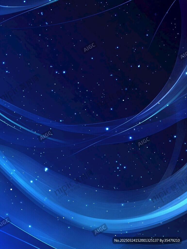 夢幻星空藍(lán)色流動線條背景
