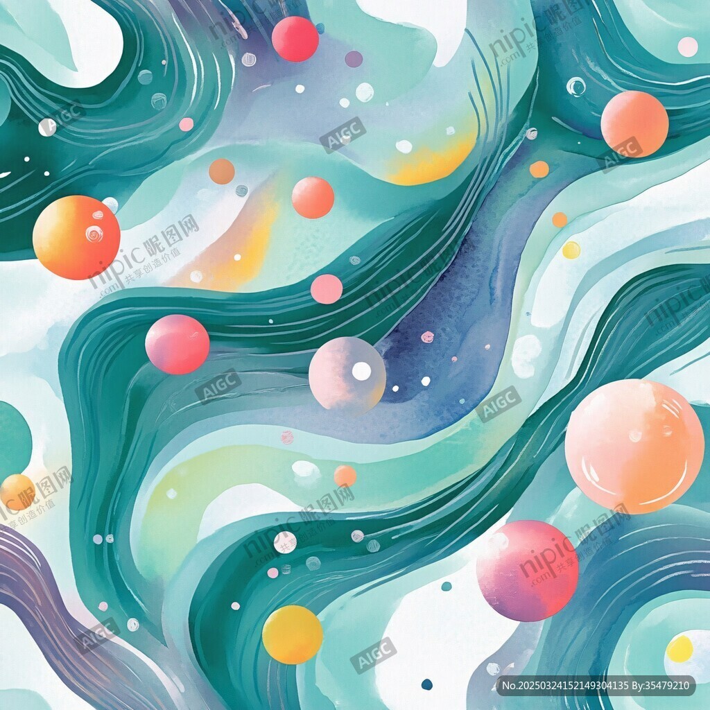 夢幻流體波點抽象背景圖