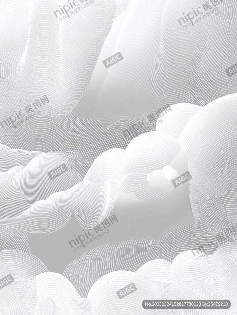 夢幻白色云景抽象圖案