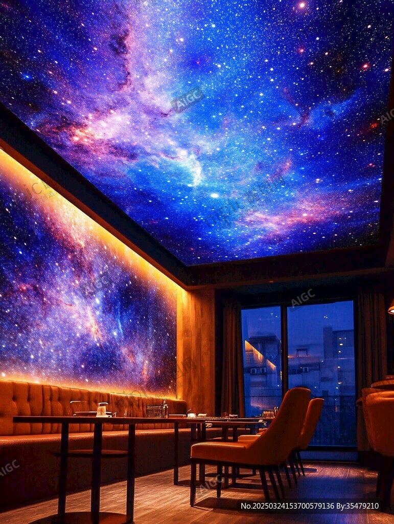 夢(mèng)幻星空主題室內(nèi)休閑空間