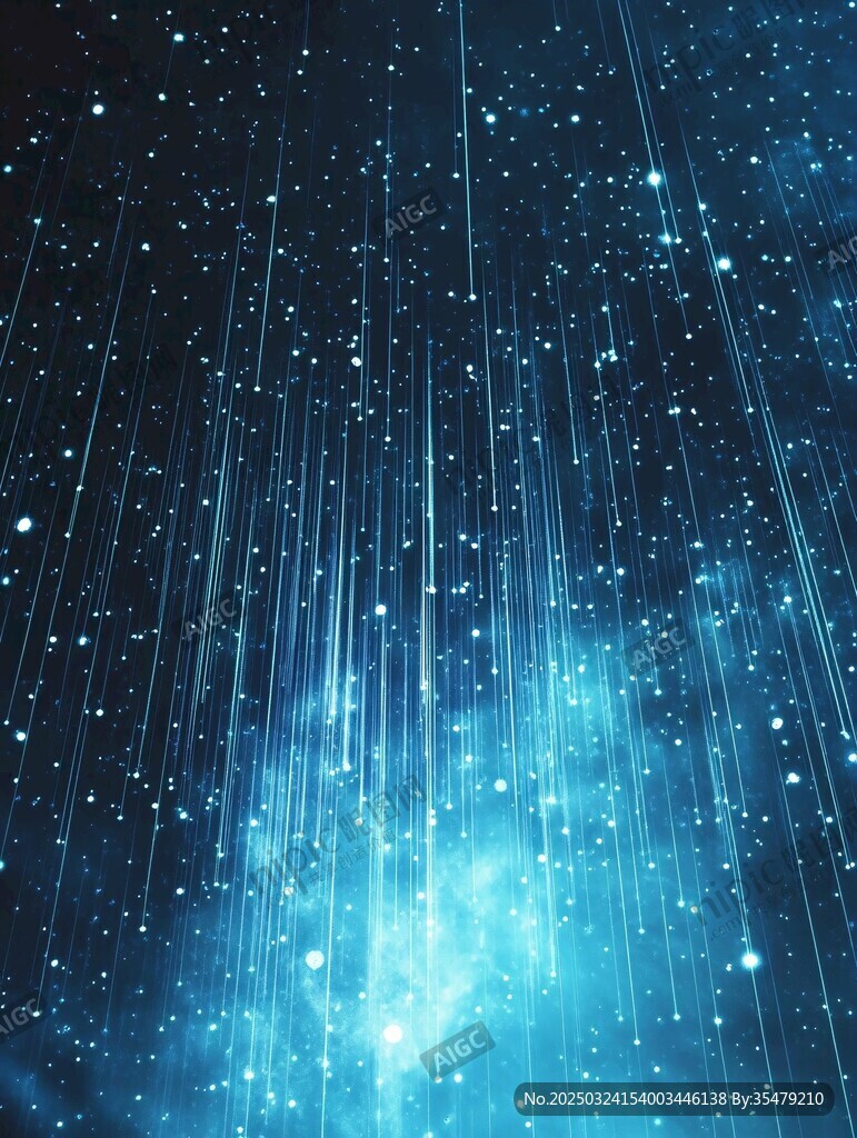 夢幻星空流星雨浪漫景象