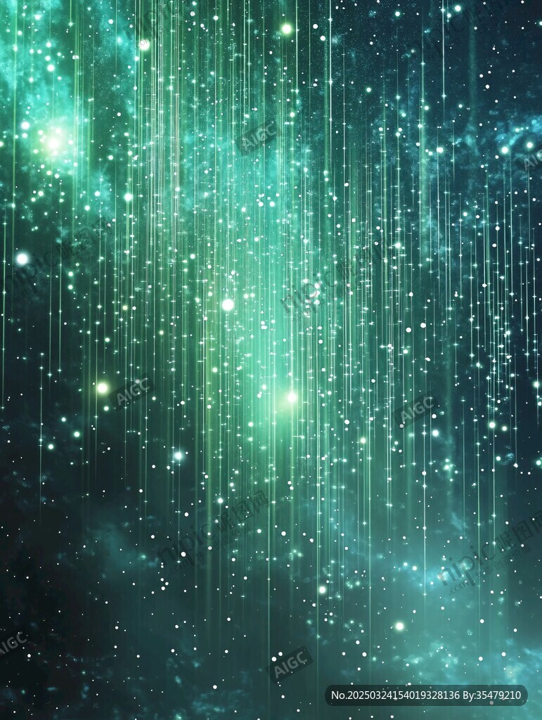 夢(mèng)幻綠調(diào)星空粒子背景
