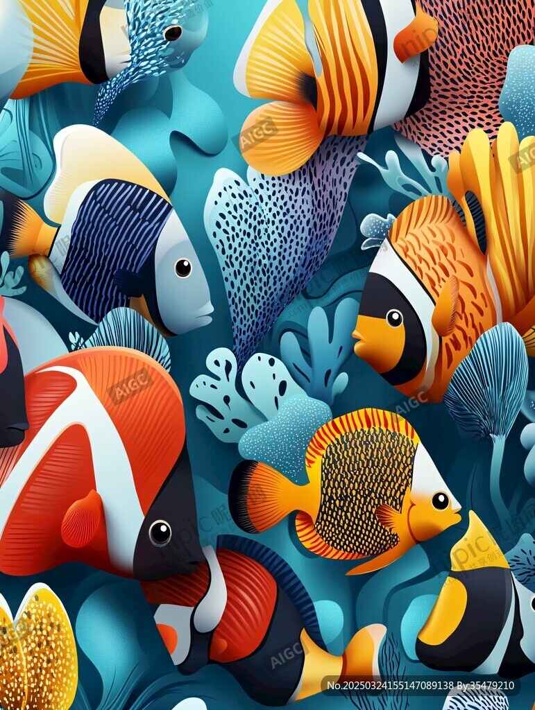 繽紛海底世界多彩熱帶魚