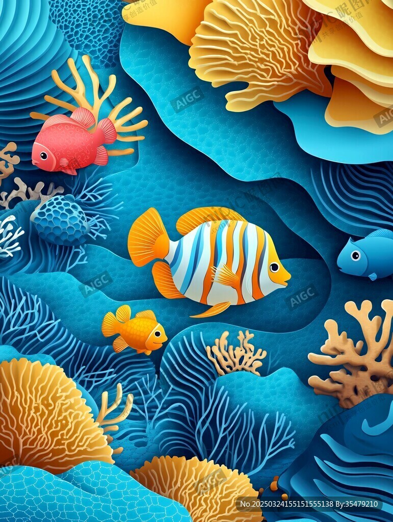 海底繽紛世界 魚與珊瑚
