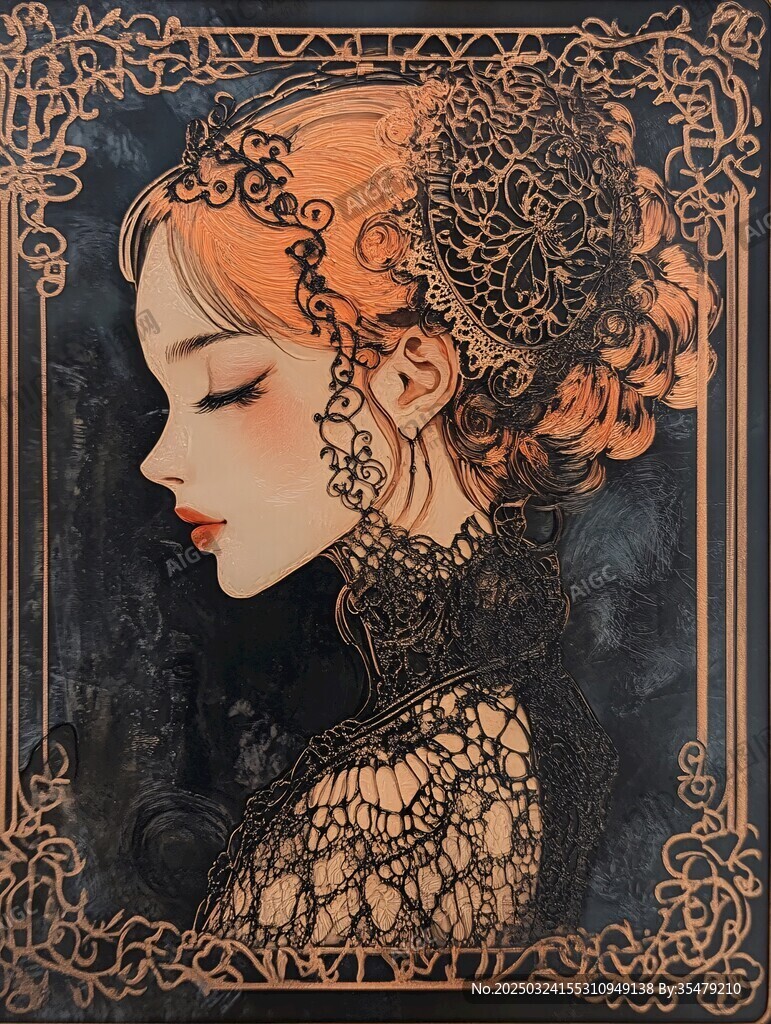 復(fù)古優(yōu)雅的夢(mèng)幻蕾絲少女