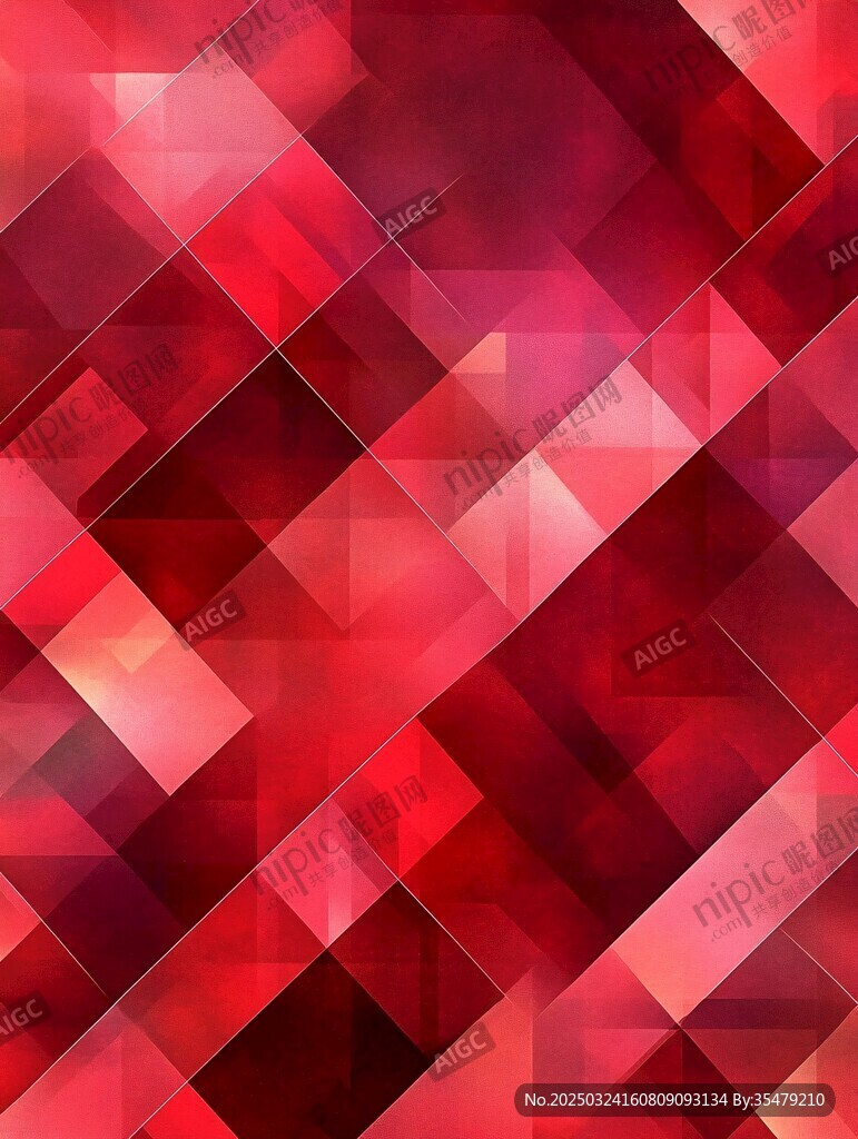 紅色幾何拼接抽象背景圖