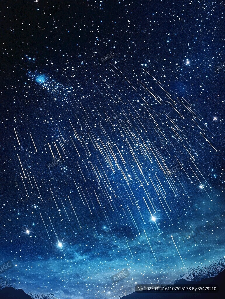 夢幻流星夜空唯美景象