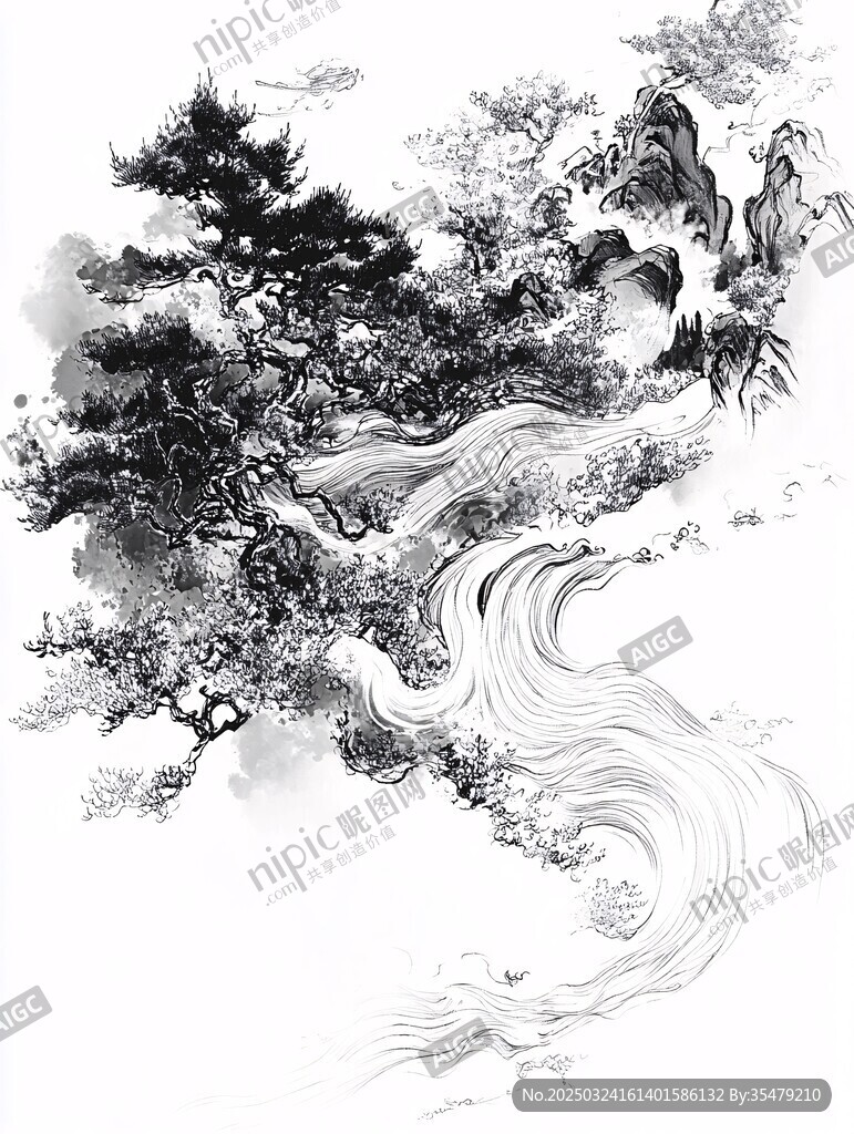 水墨山水間的靈動景致
