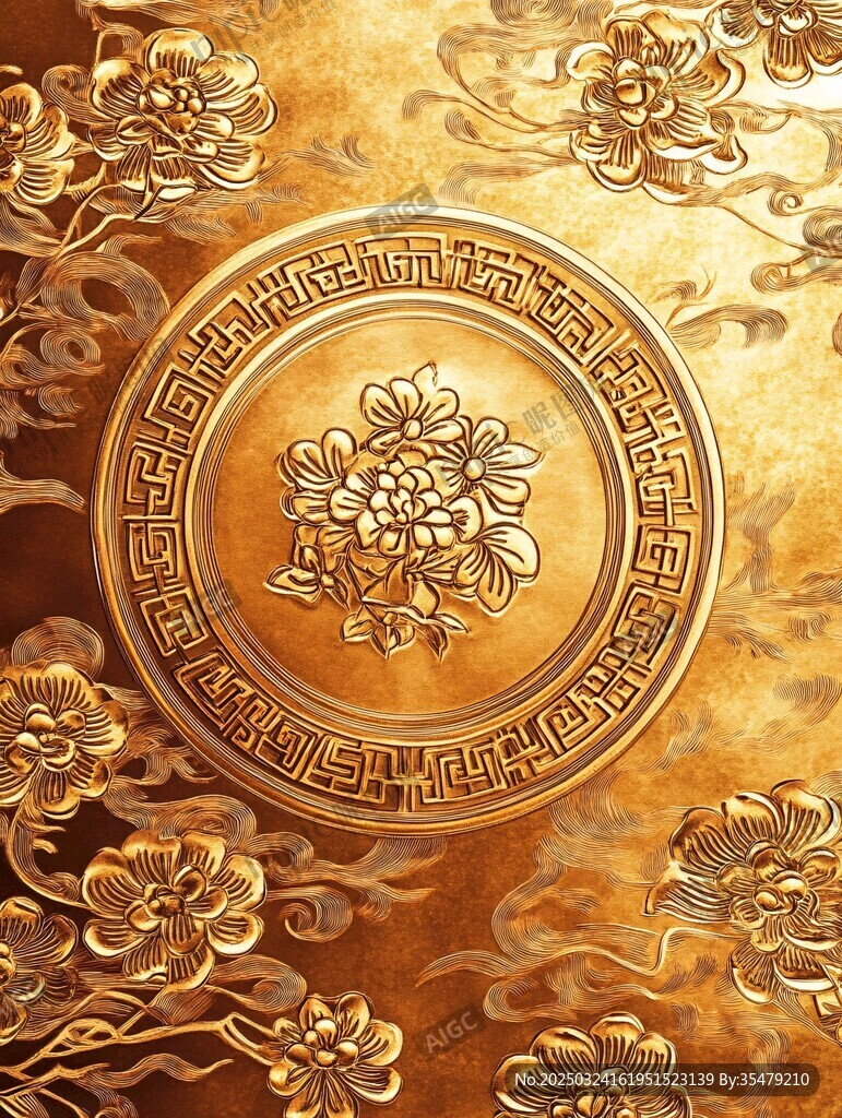 中式金色雕花傳統(tǒng)裝飾圖案