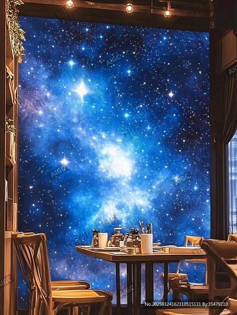 夢幻星空主題室內(nèi)用餐區(qū)