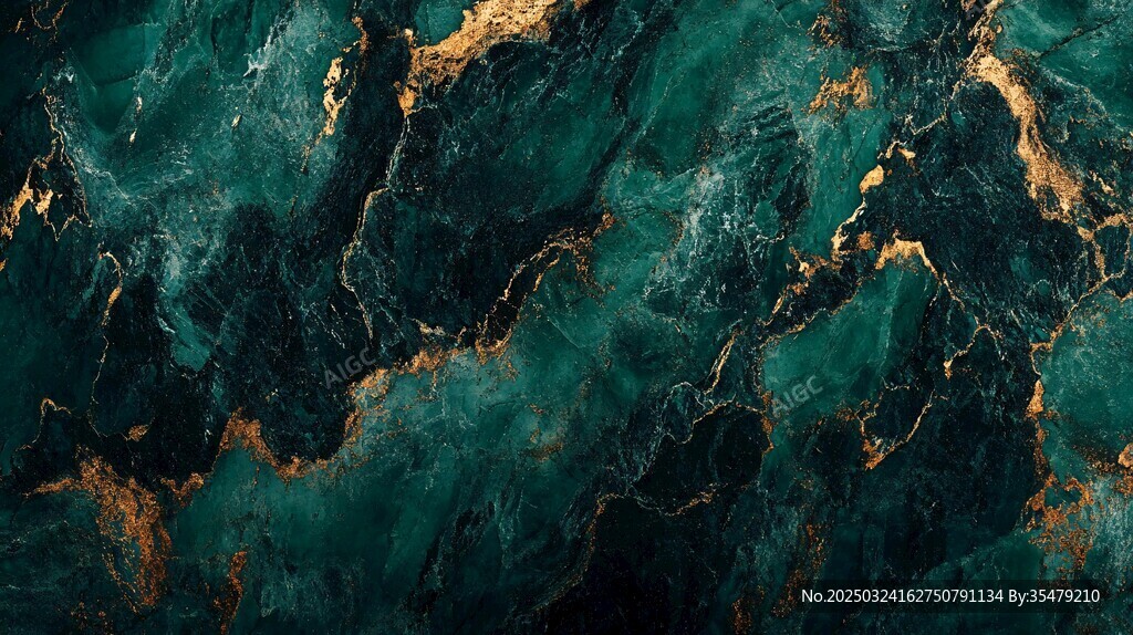 墨綠金紋大理石紋理背景