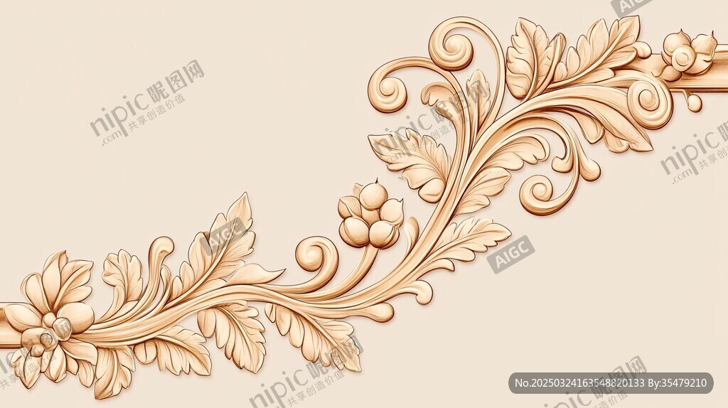 金色雕花裝飾圖案