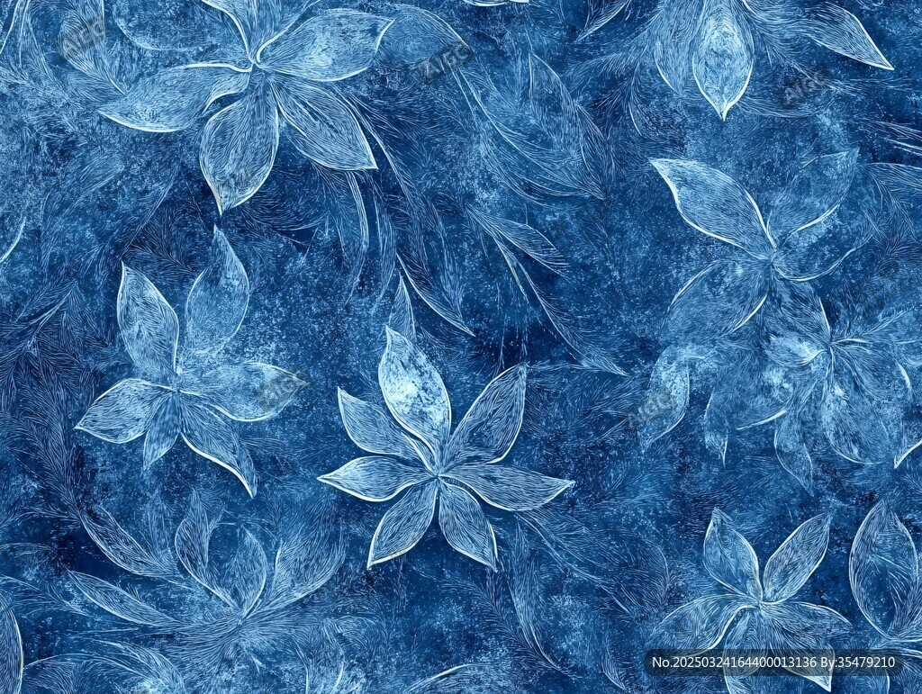 藍(lán)色花卉紋理背景圖案