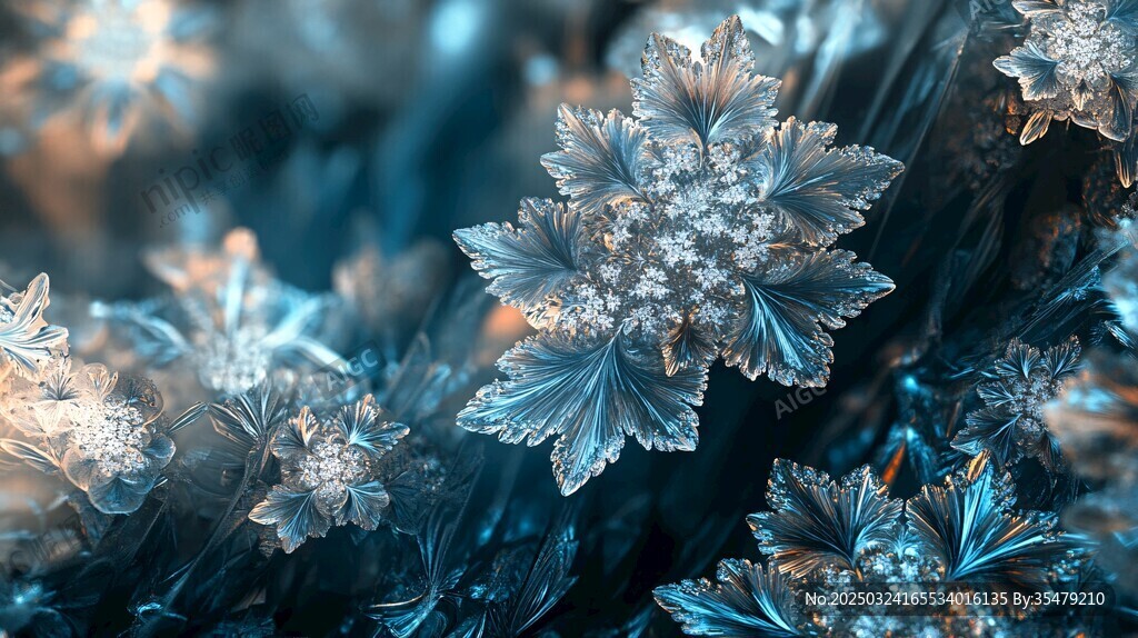 微觀下的絕美雪花晶體