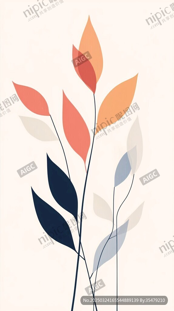 簡約花卉插畫 清新自然風