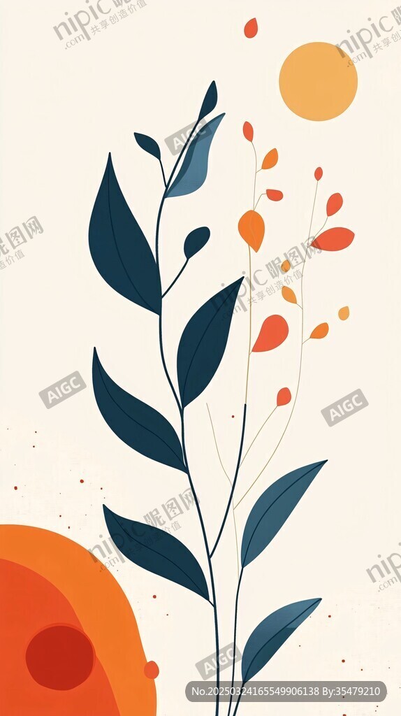 秋日植物插畫 自然清新風(fēng)