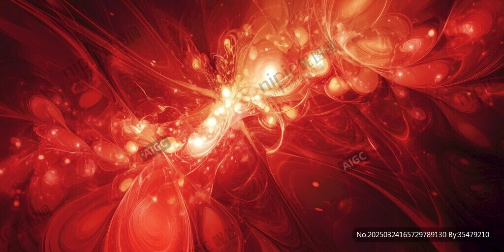 炫彩紅色夢幻光影背景圖