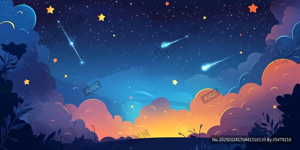 夢(mèng)幻星空下的絢爛夜景