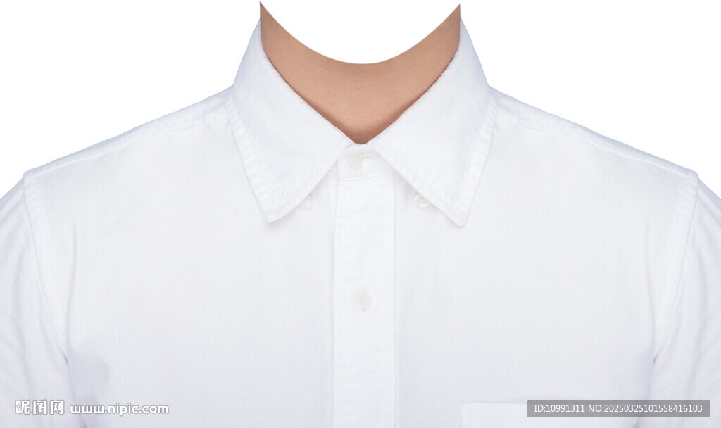 男士白襯衫衣服證件照素材