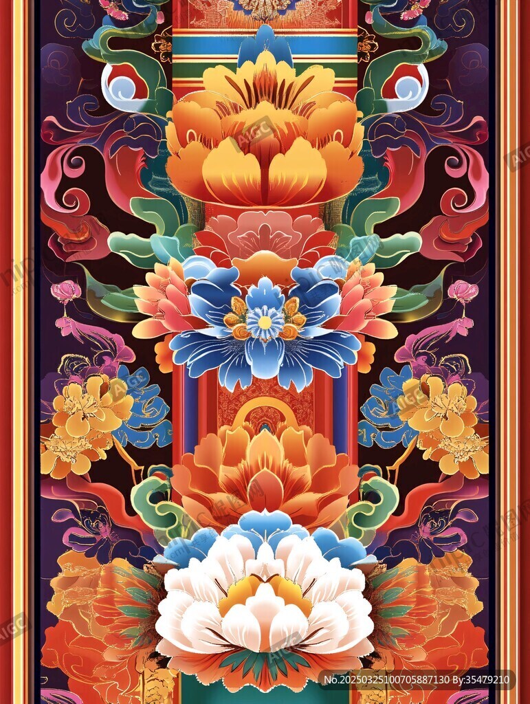 傳統(tǒng)中式花卉紋樣圖案