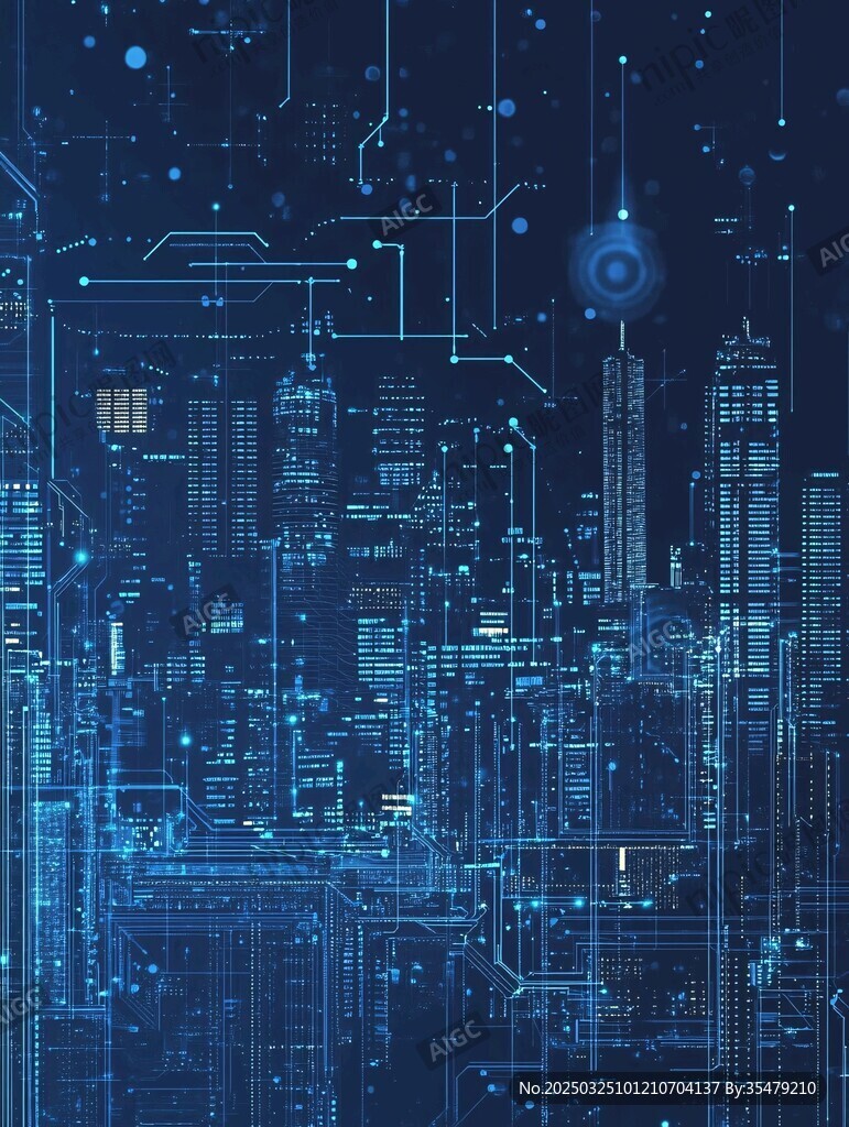 科技都市 未来感电路城市图景 科技都市 未来感电路城市图景