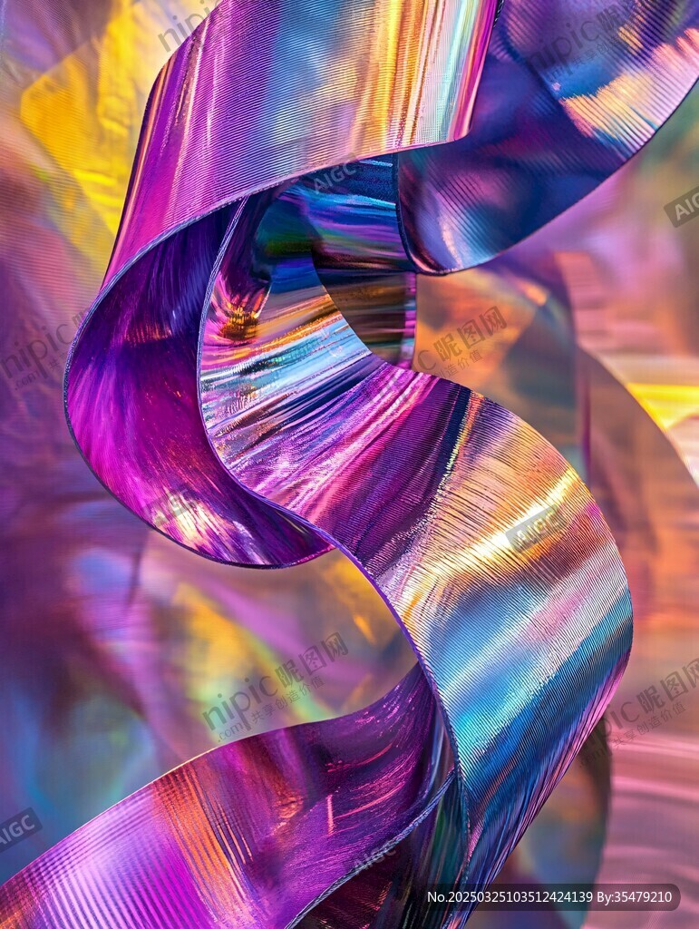 夢幻炫彩螺旋光影絲帶