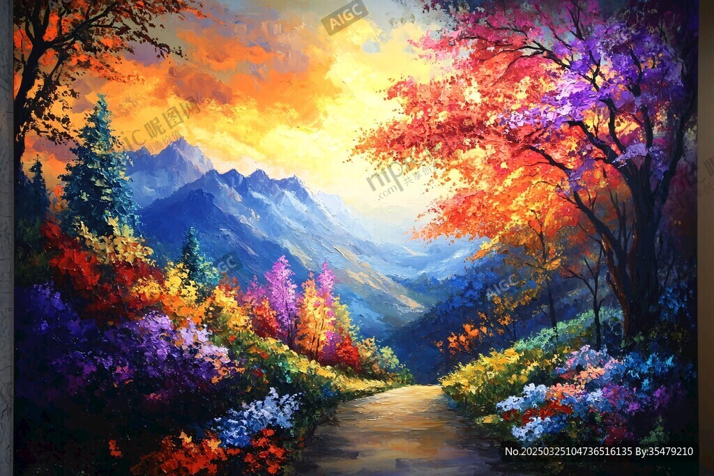 秋日山林間的夢幻小徑