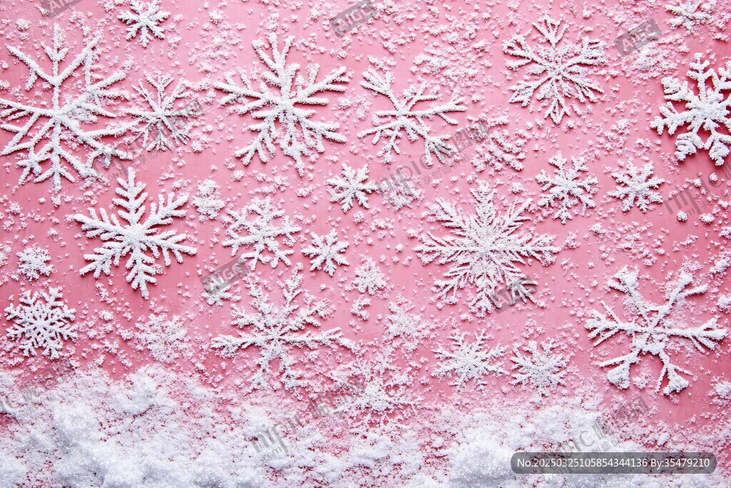 粉色背景上的精美雪花圖案