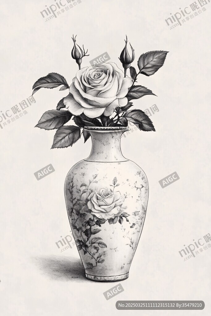 花瓶中的優(yōu)雅單枝白玫瑰