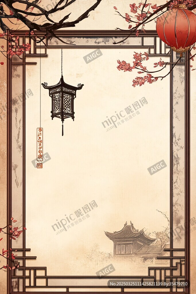 中式古風(fēng)意境古典風(fēng)景圖