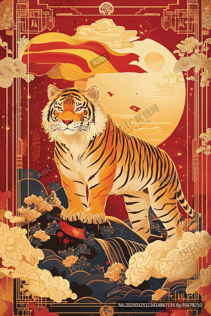 虎踞瑞景賀歲圖