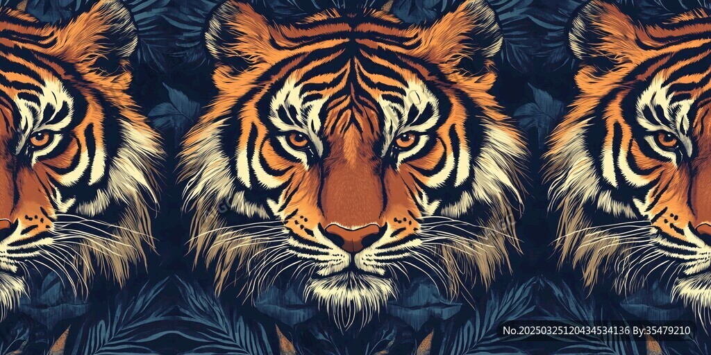 三只猛虎插畫