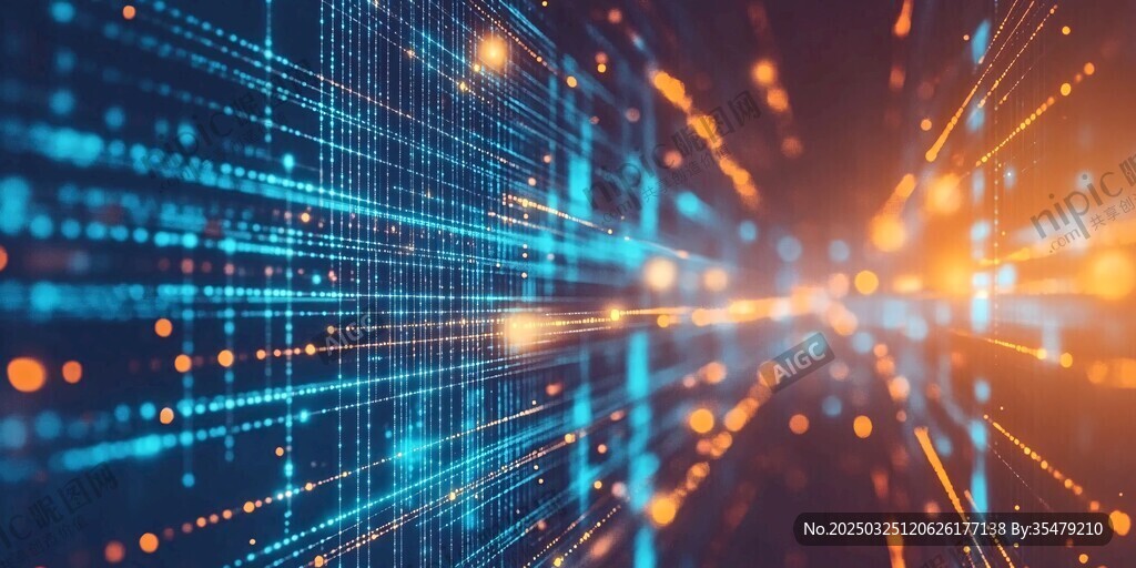 科技流光背景 數字宇宙景象