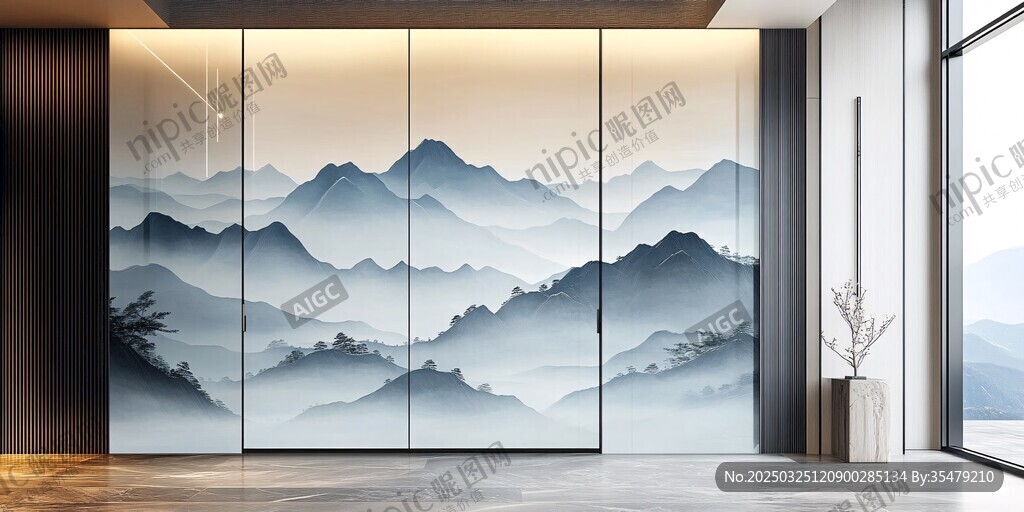 中式山水背景墻 意境悠遠(yuǎn)