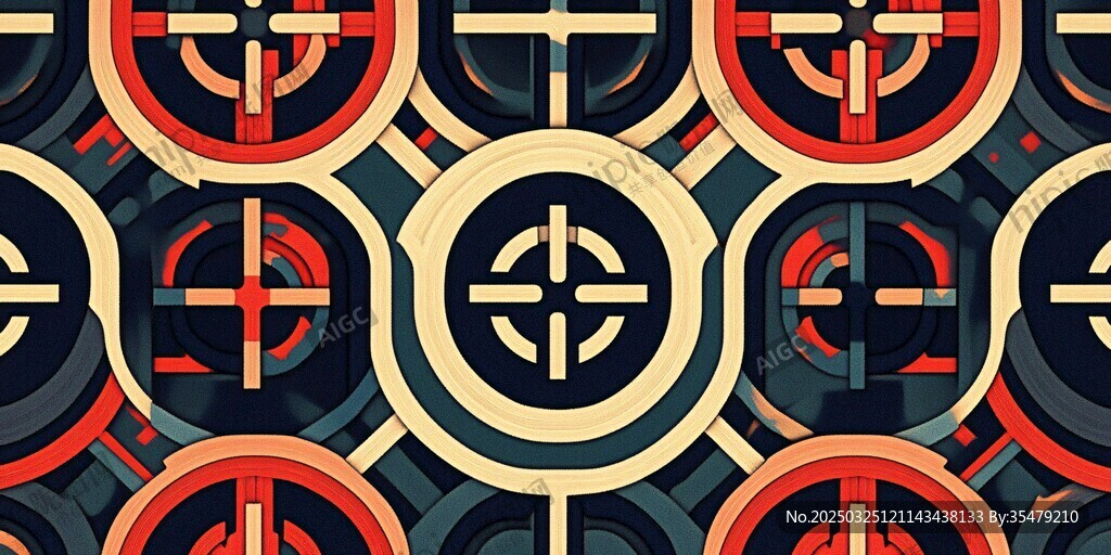 復(fù)古幾何圖案無縫背景圖