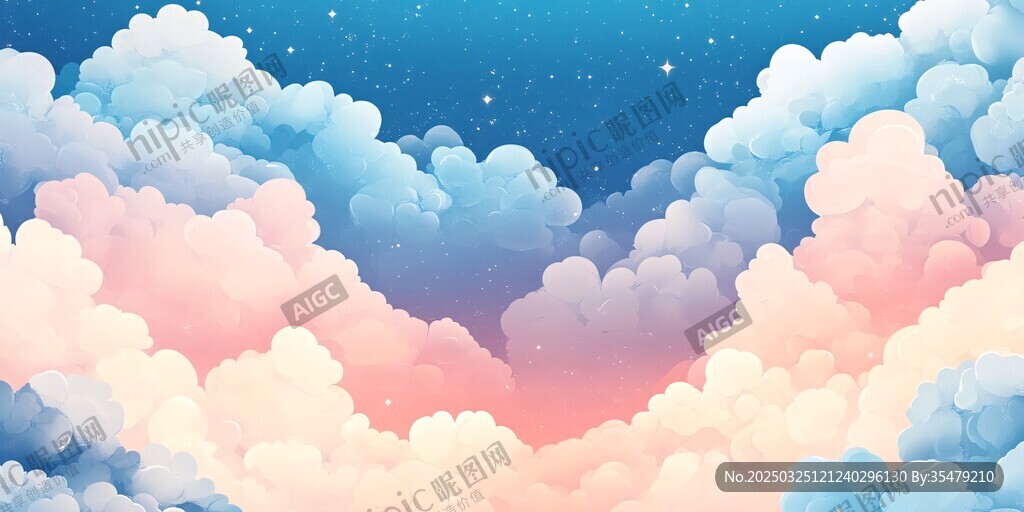 夢(mèng)幻云端星空浪漫景象