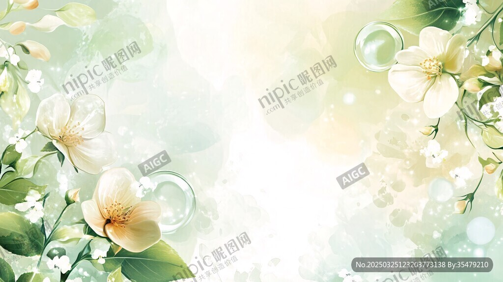 清新夢幻的花卉背景圖